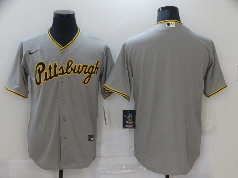 Men Pittsburgh Pirates Blank Grey Game Nike MLB Jerseys->pittsburgh pirates->MLB Jersey